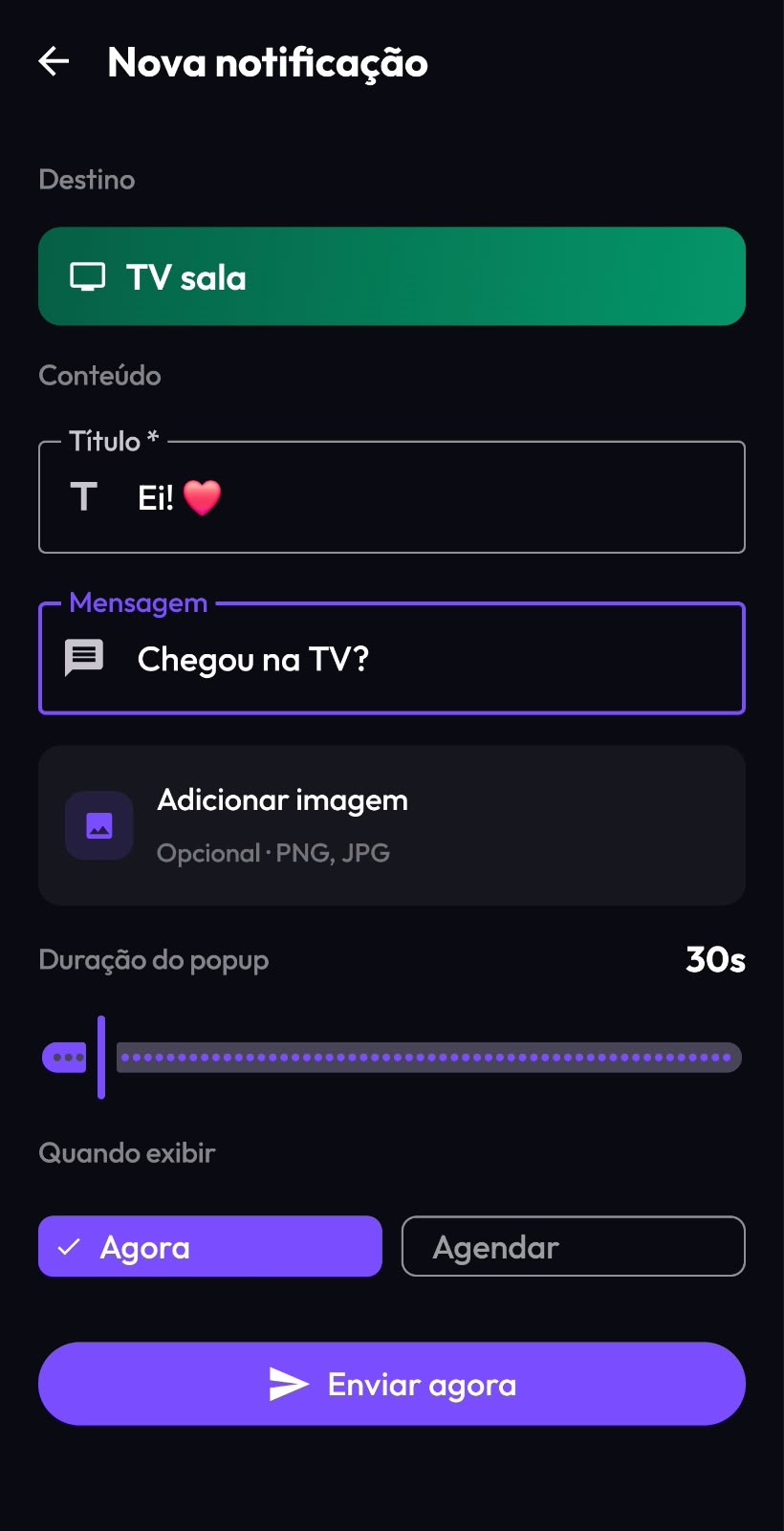 Nova notificação